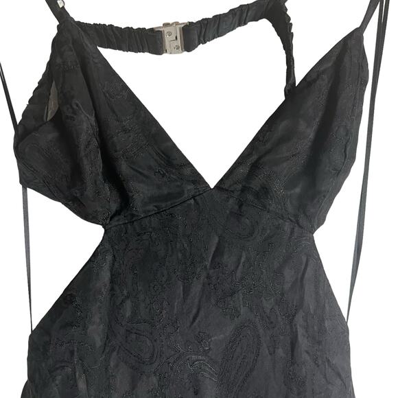 Third Form Black Paisley Triangle Cut Out Sleeveless Midi Dress Size 6 - Picture 10 of 16